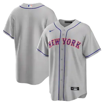 mens nike gray new york mets road replica team jersey_pi358